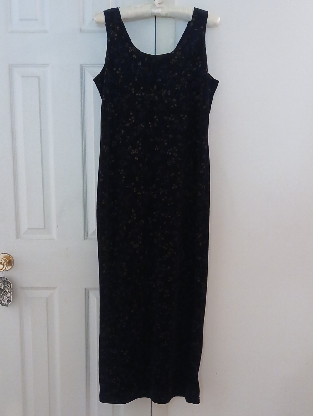 Black Maxi Dress with Gold Accents